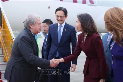 联合国秘书长安东尼奥•古特雷斯开始对越南进行正式访问 