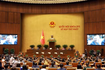 十六届国会首次会议圆满成功 为整个任期开好局、起好步奠定了坚实基础。图片来源：越通社