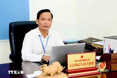 山罗省怀木(Huổi Một)乡人民委员会主席梁文咏。图自越通社