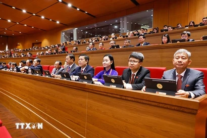 广义省党委代表团出席大会开幕式。图自越通社