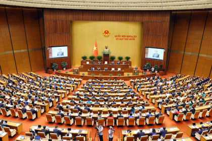 资料图：越南第十五届国会第十次会议。图自越通社
