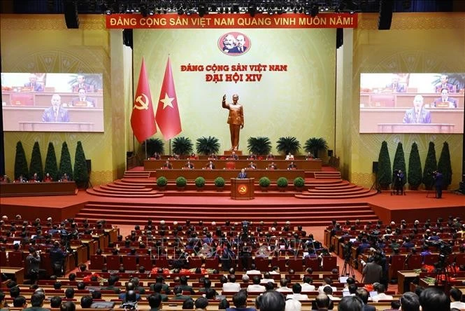 越南共产党第十四次全国代表大会在河内国家会议中心圆满闭幕 图自越通社