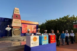  庆和省长沙特别区长沙岛上的投票点 图自越通社