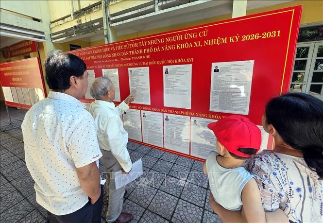 候选人名单和个人简介公开张贴。图自越通社