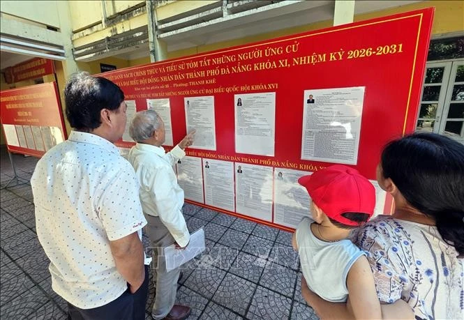 候选人名单和个人简介公开张贴。图自越通社