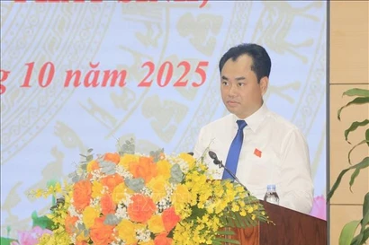 老街省委书记郑越雄兼任省人民议会主席。图自越通社