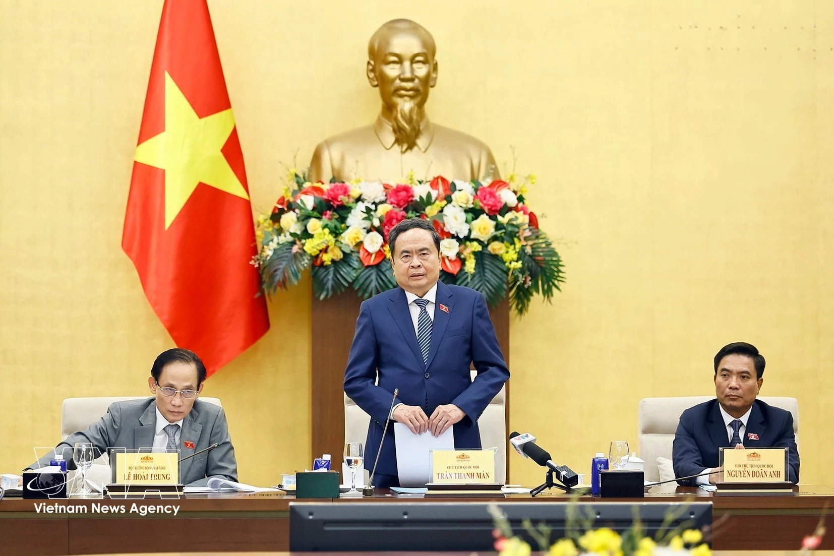 越南国会主席陈青敏发表讲话 图自越通社