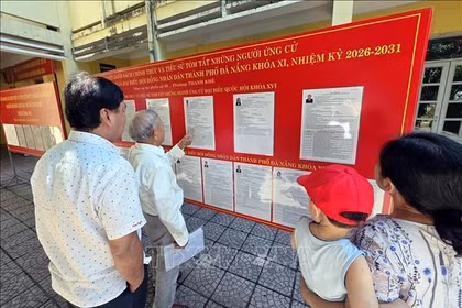 候选人名单和个人简介公开张贴。图自越通社