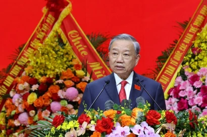 越共中央总书记苏林在会上发表指导性讲话。图自越通社