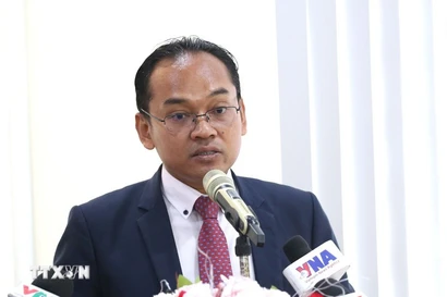 柬埔寨皇家科学院政治科学研究者申尚。图自越通社