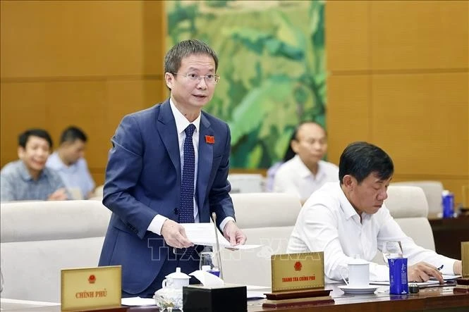政府监察总署党委常委、副总监察长黎进达发表讲话。图自越通社