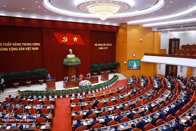 越共第十四届中央委员会第三次全体会议隆重开幕。图自越通社