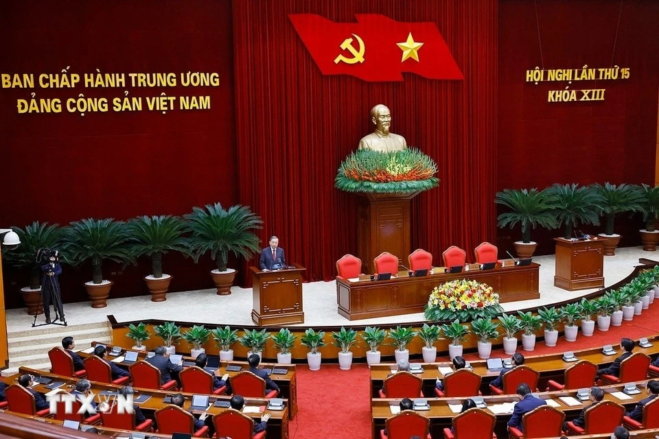 越共第十三届中央委员会第十五次全体会议圆满闭幕。图自越通社