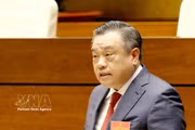 越共中央政治局委员、中央书记处书记、中央检查委员会主任陈士青。图自越通社