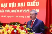 越共中央总书记苏林发表指导性讲话。图自越通社