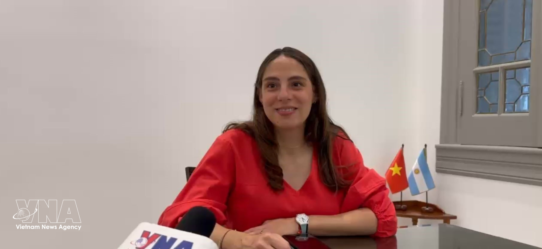 这是阿根廷萨尔瓦多大学（USAL）东方研究院讲师纳迪娅·拉杜洛维奇。图自越通社