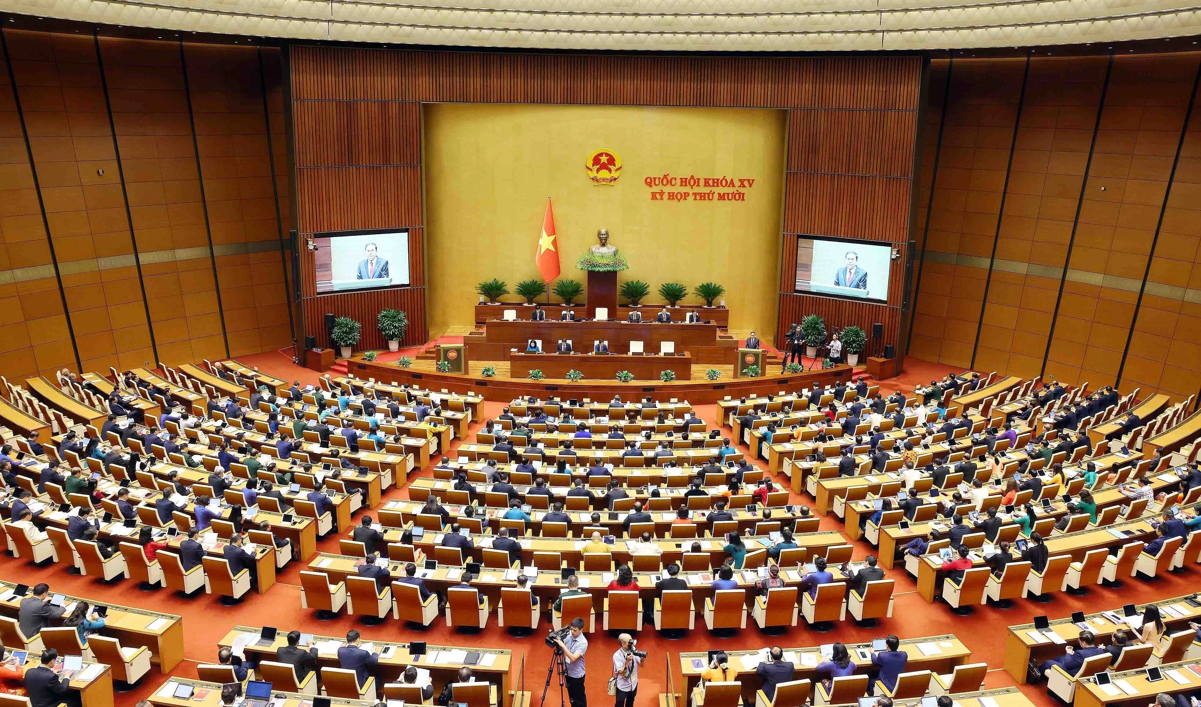 资料图：越南第十五届国会第十次会议。图自越通社