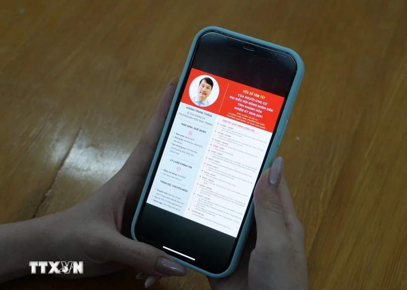 关于2026-2031任期庆和省人民议会代表候选人的信息已在数字信息渠道上发布，方便选民跟踪了解。图自越通社