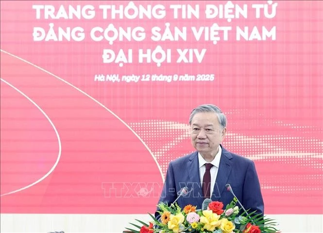 苏林总书记发言。图自越通社