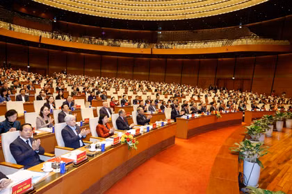 会议主会场设在国会大厦延鸿大厅。图自越通社