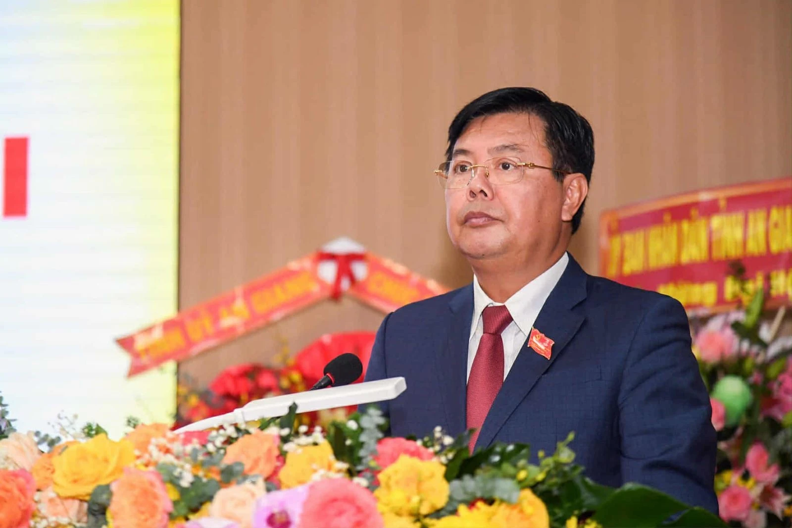 越共中央委员、安江省委书记阮进海。图自越通社