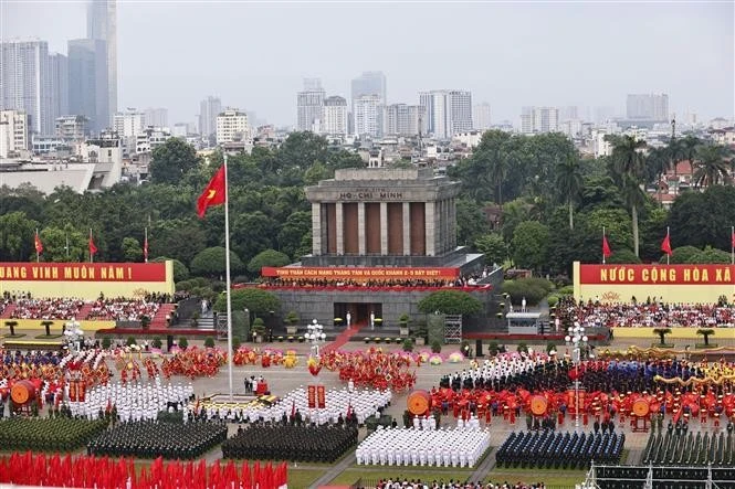 8月30日，八月革命胜利暨9·2国庆80周年庆典的阅兵、游行活动（A80任务）国家级总彩排在首都河内巴亭广场举行。图自越通社