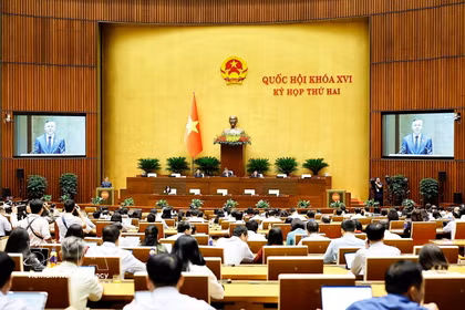 国会23日听取关于《国家预算法（合并版）》草案、《招标法（修正案）》等的呈文和审查报告。图自越通社