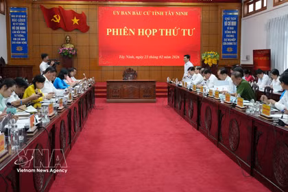 西宁省选举委员会第四次会议。图自越通社