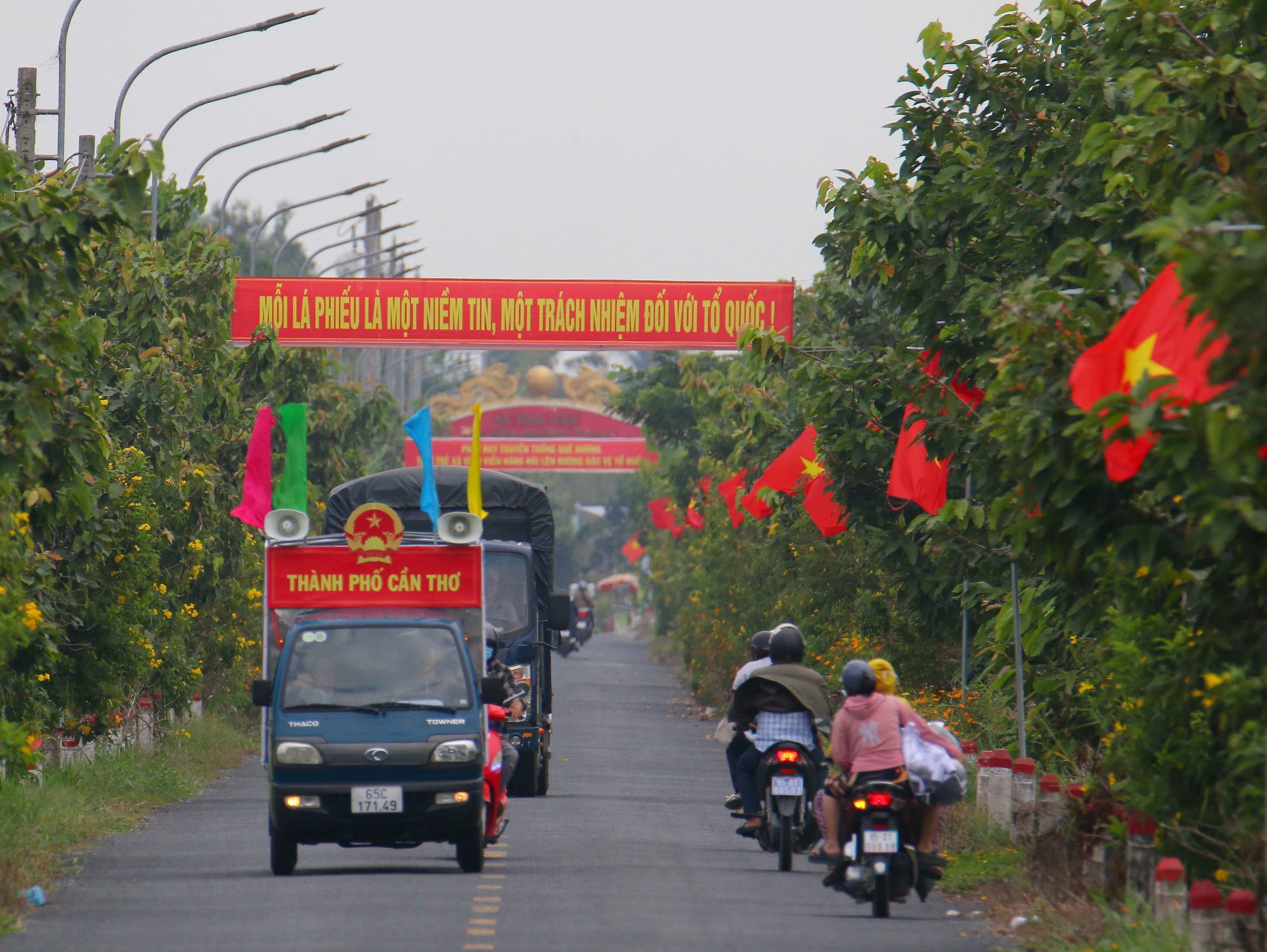 芹苴市永永乡广泛宣传选举工作。图自越通社