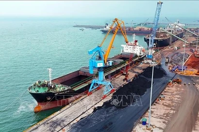 永昂港3号码头总投资额超过1万亿越南盾，长度为225米，能够接卸载重吨位达4.5万的船舶，年设计吞吐能力约215万吨。图自越通社