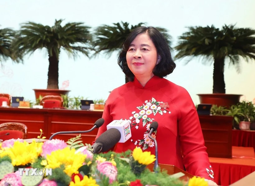 越南祖国阵线中央委员会主席裴氏明怀。图自越通社
