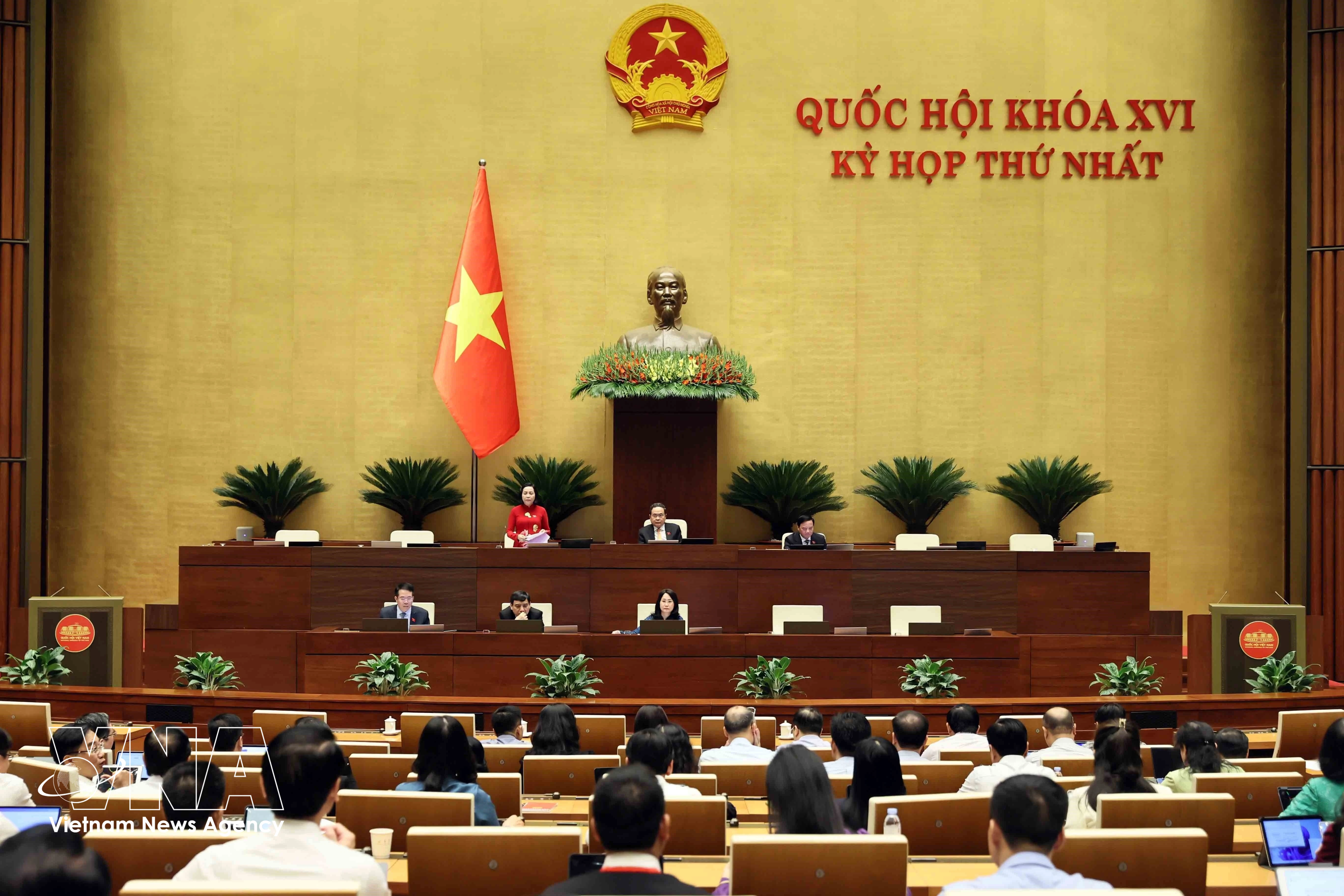 国会第十六届国会第一次会议现场。图自越通社