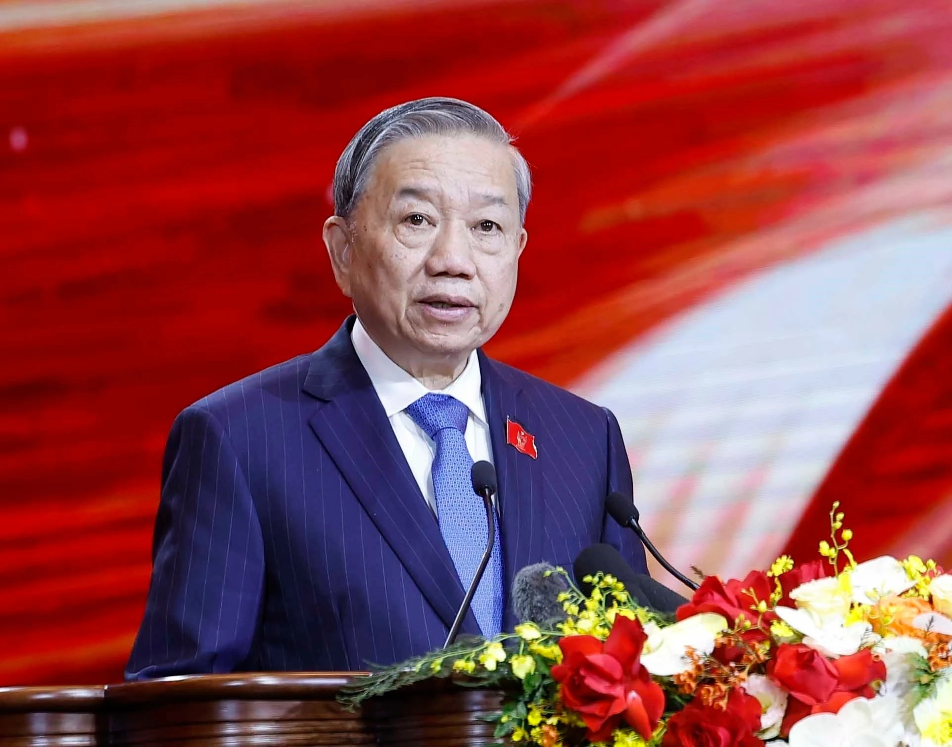 越共中央总书记苏林。 图自越通社