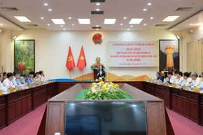 国家副主席武氏映实地检查林同省选举准备工作