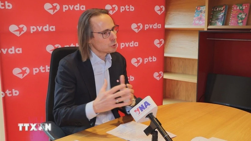 比利时工人党（PTB）副总书记本杰明·佩斯蒂厄。图自越通社