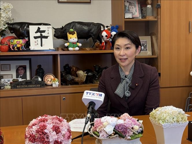 日越友好议员联盟主席小渊优子。图自越通社