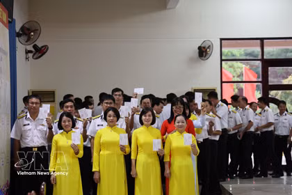 长沙特区第1投票点。图自越通社