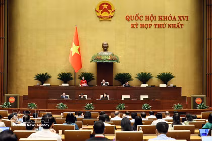 国会第十六届国会第一次会议现场。图自越通社