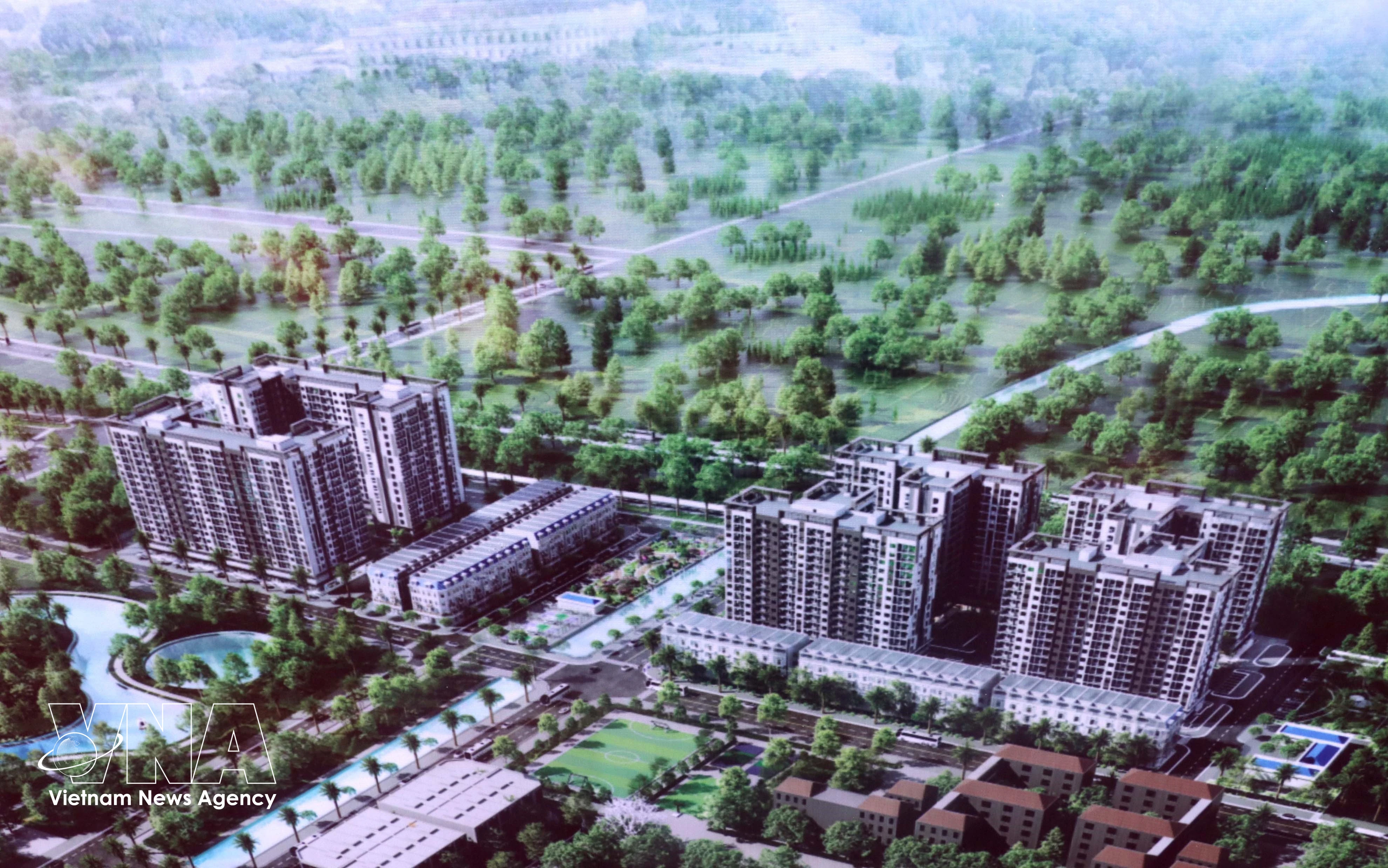 兴安省保障性住房项目的整体效果图。图自越通社
